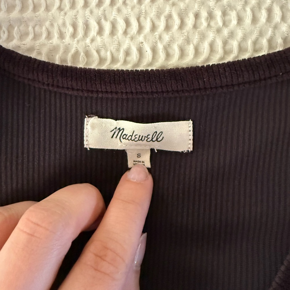 Madewell Deep Purple Ribbed Top - Picture 4 of 6